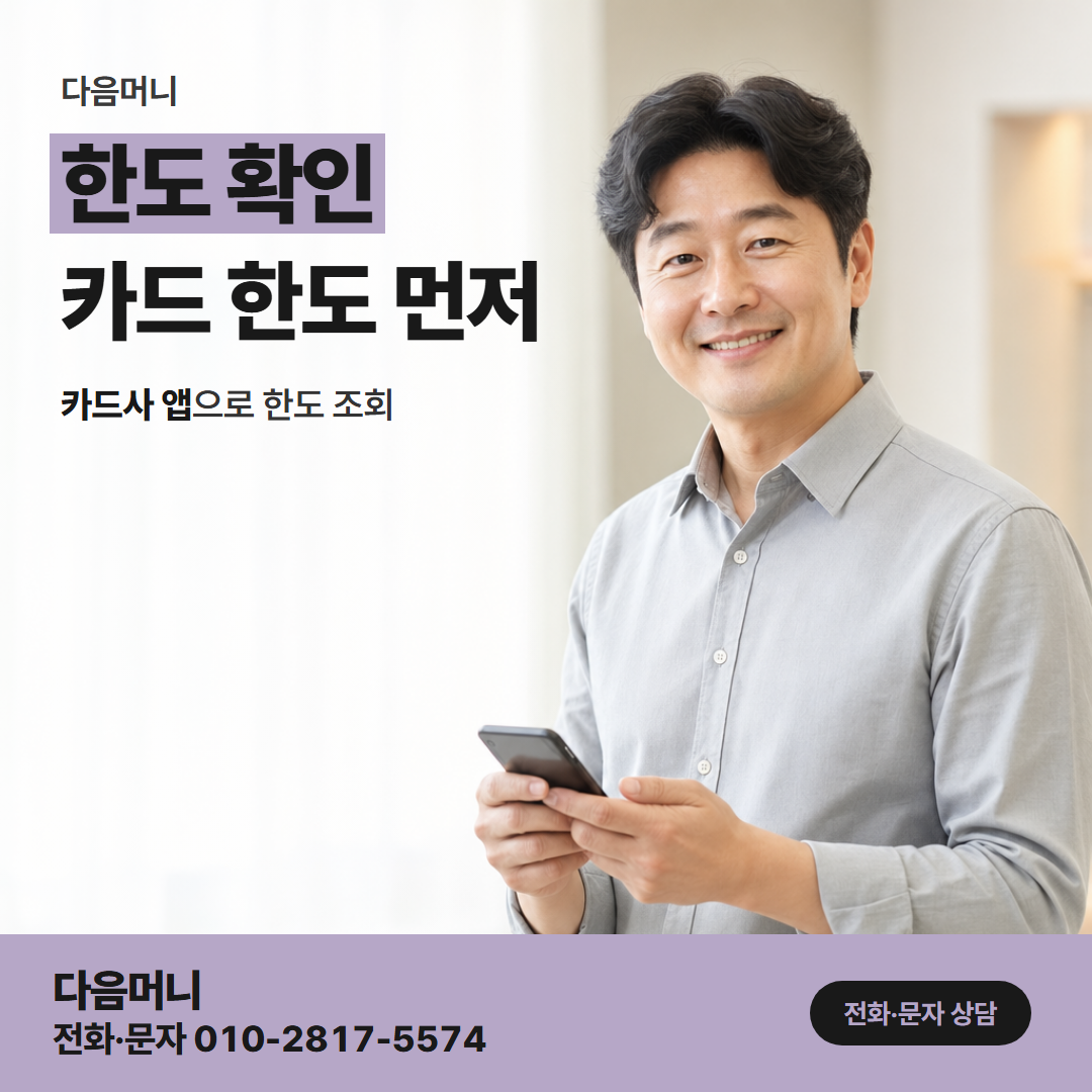다음머니 카드깡 후기 글쓴이의 한도와 내 남은 한도의 차이